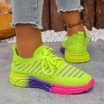 thumbnail image 4 of Womens Walking Tennis Shoes Casual Athletic Workout Gym Non Slip Knit Mesh Sneakers Lace up Comfortable Running Shoes Green Size 7.5, 4 of 5