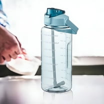 ACDANC 64oz Water Bottle with Marker - Cute Clear Sports Water Bottle with Straw & Handle, Half Gallon Motivational Water Jug for Gym, Fitness & Outdoor Activities - Leakproof BPA-Free