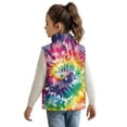 thumbnail image 3 of Pzuqiu Colorful Tie-Dye Sleeveless Vests Toddler Girl Clothes Size 4 Soft Zip Up Fall Winter Warm Outerwear With Pockets Casual Fall Outfits Fashion Clothing for Daily Life, 3 of 7