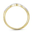 thumbnail image 2 of 14kt Yellow Gold Womens Round Diamond Swirl Bridal Wedding Engagement Ring Band Set 1.00 Cttw (Certified), 2 of 4
