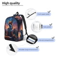 thumbnail image 4 of KLL Starry Sky Meditating Fox Print Travel Laptop Backpack - College Backpack Business Work Bag Nurse Bag Casual Daypack for Weekender Business Hiking -Medium, 4 of 6