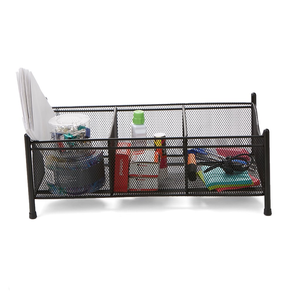 Mind Reader Under The Sink Metal Mesh Storage Bin, Black