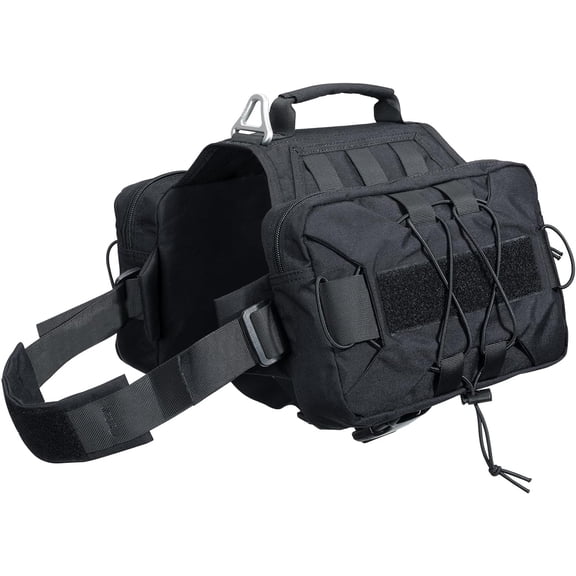 Tactical Dog Backpack Dog Harness Military Tactical Dog Vest Leash Large Dog Outdoor Training Suit Military Dog Combat Suit Set Of Large Dog Camping Hunting And Rescue Equipment For Medium Large Dog