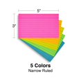 Staples 3" x 5" Line Ruled Assorted Neon Index Cards 300/Pack (50998