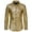 Gold, variant on Fesfesfes Blouse Shirt for Men Casual Solid Apparel Foil Print Long Sleeve Button Down Shirt On Sale