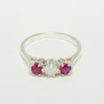 thumbnail image 2 of LBG 10k White Gold Natural Opal & Ruby Womens Engagement Ring - Size 4.5, 2 of 6
