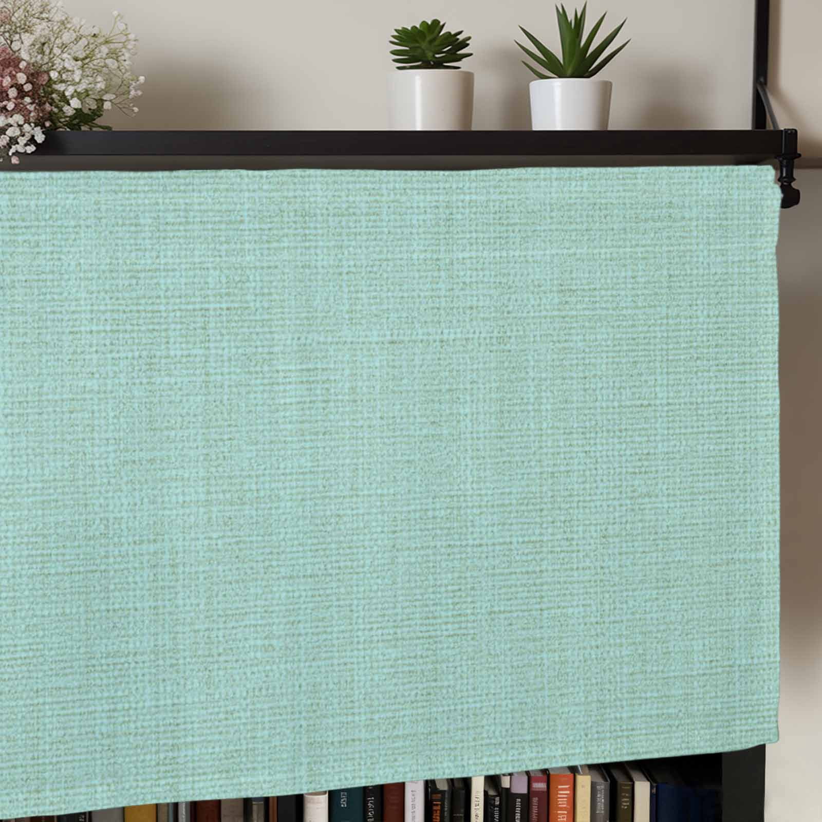 Linen Mint Green Valances for Windows Farmhouse Kitchen Curtains Valances Rod Pocket Valance Curtains for Windows Modern Minimalist Pure Solid Color Window Valances for Bathroom Bedroom 60"x18"