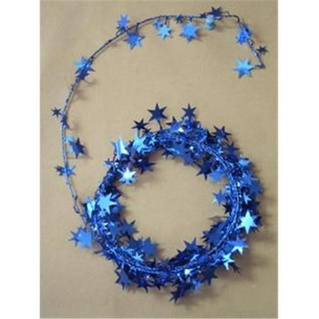 Party Deco 04505 18 ft. Royal Blue Star Wire Garland - Pack of 12