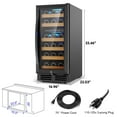thumbnail image 3 of TITTLA 15 Inch Wine Refrigerator,Under Counter 30 Bottle Wine Cooler,Dual Zone Fast Cooling, Low Noise,Black, 3 of 9