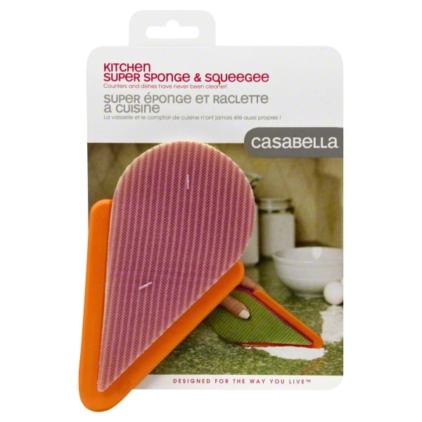 Casabella Kitchen Super Sponge & Squeegee Lime / Plum / Orange