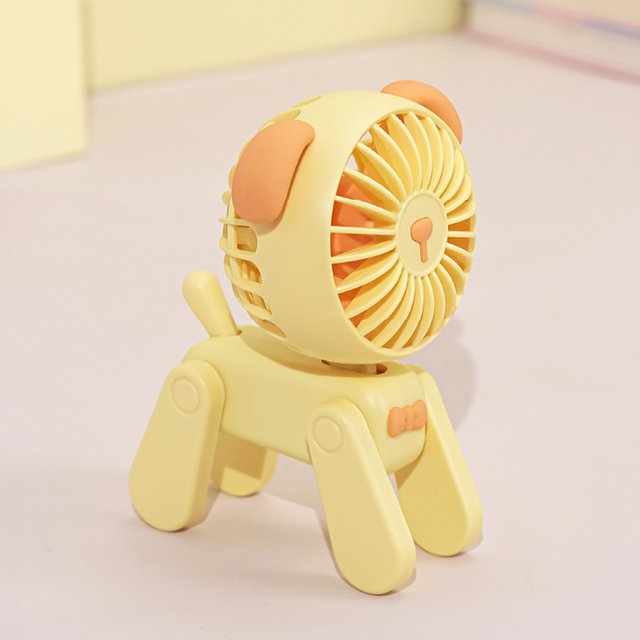 1PC Deer/Dog Portable Handheld Battery Powered Fan, 500mAh USB Rechargeable Battery Operated Fan Desk Fan Mini Small Fan