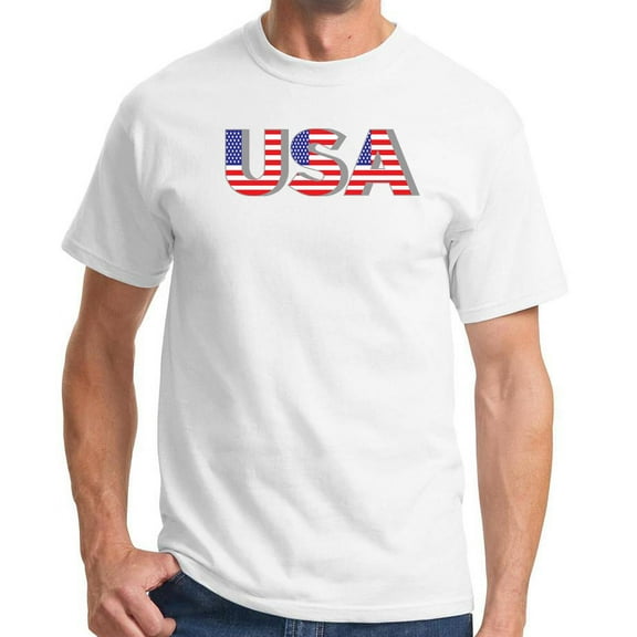 Men's Patriotic 3D USA Tee Shirt - White, 3XL