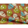 thumbnail image 4 of oneOone Rayon Rust Brown Fabric Skull Craft Projects Decor Fabric Printed By The Yard 56 Inch Wide, 4 of 5