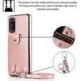 thumbnail image 4 of PU Leather Wallet Case for Samsung Galaxy S20 Necklace Crossbody Lanyard Case Cover with Card Holder Adjustable Detachable Anti-Lost Neck Strap Case for Samsung Galaxy S20,6.2",Pink, 4 of 14