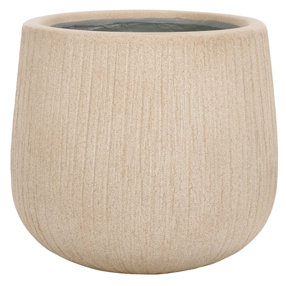 Safavieh Francia Concrete Ficonstone Modern Solid Round Beige Plant Pot