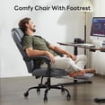 thumbnail image 3 of TMV Office Chair, Ergonomic Big and Tall Office Chair with Foot Rest, Executive Chair for Home Desk, Reclining High Back Leather Chairs with Lumbar Support，Grey, 3 of 7