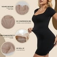 thumbnail image 4 of MANIFIQUE Shapewear Slips for Under Dresses, Square Neckine Tummy Control Short Sleeve Seamless Slim Fit Mini Dresses, 4 of 6