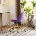 thumbnail image 3 of Ktaxon Office Desk Chair Adjustable Flannel Computer Task Chair Small Rolling Vanity Stool with Wheels for Study Make-up Dressing Room Purple, 3 of 13