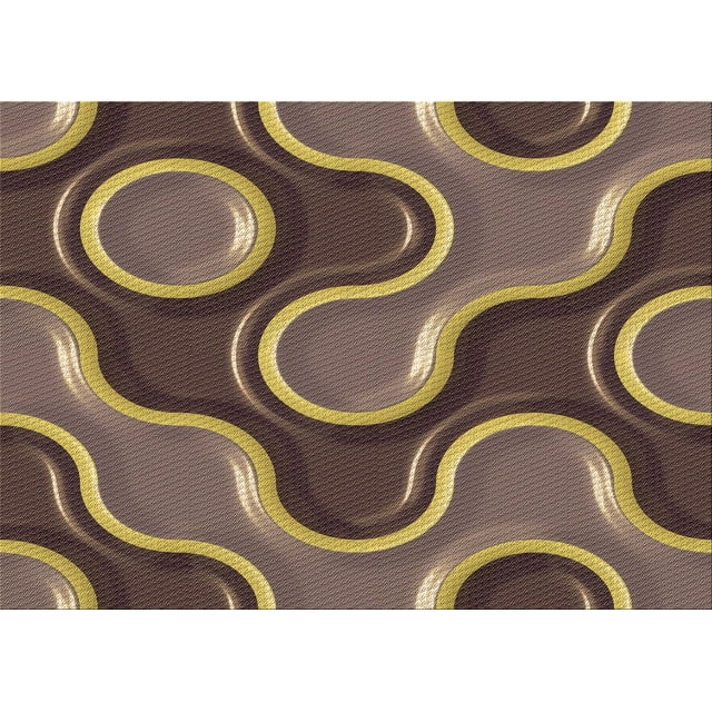 Ahgly Company Tapis Rectangulaire d'Intérieur Lavable en Machine Transitionnel Brun Foncé, 2 Pieds x 4 Pieds