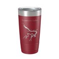 thumbnail image 1 of Keystone Lake Map Tumbler Travel Mug Insulated Laser Engraved Coffee Cup Oklahoma 20 oz Maroon, 1 of 1