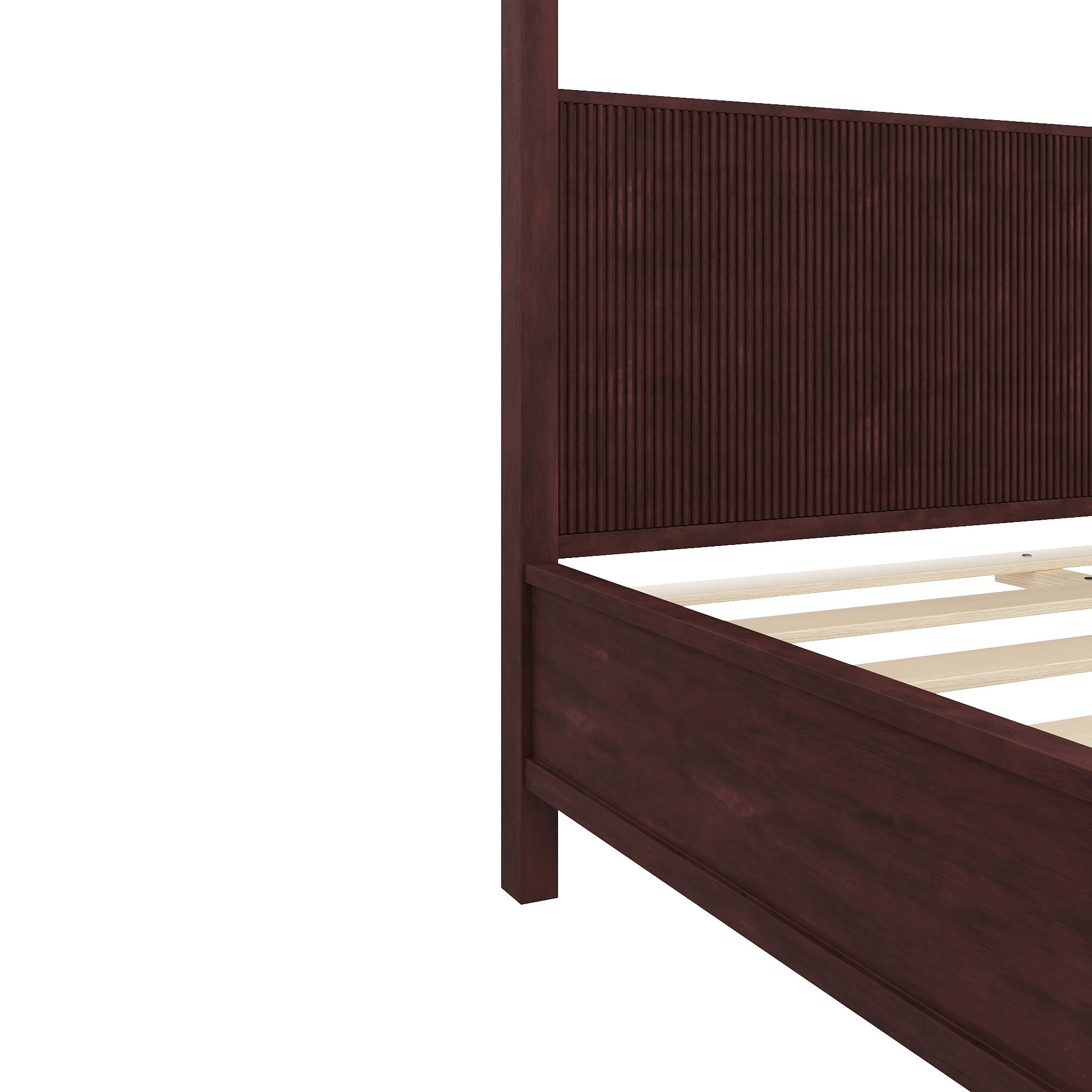 Euroco Wood Queen Size Canopy Platform Bed, Espresso