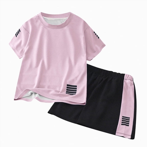 Toddler Baby Boys Summer Outfits Short Sleeve Cartoon Print T-Shirt Tops & Shorts Sets 2Pcs Baby Boys Summer Clothes For 1t 2t 3t 4t 5t 6t 7T Children 5-6 Years