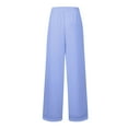 thumbnail image 6 of Lroveb Wide Leg Pants for Women, High Waisted Summer Pants Womens, Womens Solid Elastic Pants Waist Blue, 6 of 7