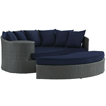 Ergode Sojourn Outdoor Patio Sunbrella Daybed - Canvas Navy