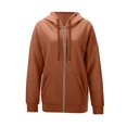thumbnail image 5 of Stralyhd Women's Lightweight Hoodies Full Zip Up Wind Block Oversized Sweatshirts with Pockets Long Sleeve Thin Casual Hooded Jackets Coffee 3XL, 5 of 5