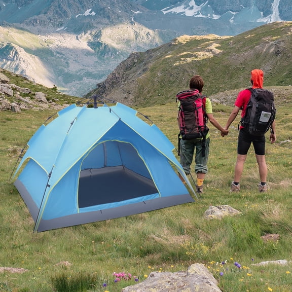 Ktaxon 2-3 Person Camping Tent Waterproof Automatic Tent Double-Deck,Two-Door