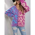 thumbnail image 2 of Women Slouchy Checkered Cardigan Open Front Oversized Vintage Graphic Sweaters Plaid Knit Outwear Coat  L, 2 of 7