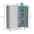 thumbnail image 2 of Gymax 2-Door Bathroom Floor Storage Cabinet Space Saver Organizer Grey, 2 of 10