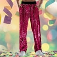 thumbnail image 2 of Wdgfv Mens Sequin Pants Disco Outfit Elastic Waist Drawstring Rave Trousers Sequin Joggers Trousers with Pockets, 2 of 4