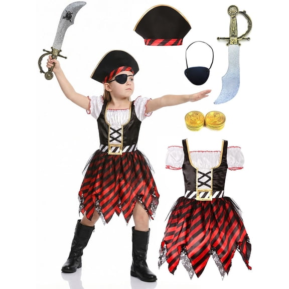 Halloween Cosplay Costume Exquisite Pirate Costume Captain Corset Outfit for Women Gir'ls Gothic Masquerade Cosplay Party Masquerade Birthday Gift Holiday Party Roleplay Roleplay Wear Set