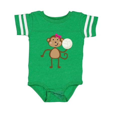 

Inktastic Cute Volleyball Girl Monkey Gift Baby Girl Bodysuit