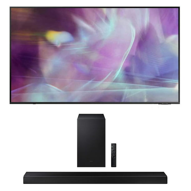 Samsung QN32Q60AA 32" QLED Quantum HDR 4K Smart TV with a Samsung HW-A650 3.1CH Soundbar and Subwoofer with DTS Virtual X (2021)