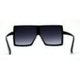 thumbnail image 4 of Girls Child Size Large Rhinestone Studded Flat Top Square Mob Sunglasses Black Smoke, 4 of 4