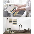 thumbnail image 5 of Yellow Navy Blue Kitchen Dish Towels for Drying Dishes Set of 4, Farmhouse Ombre Abstract Stripes Waffle Weave Microfiber Hand Tea Bathroom Towels Quick Dry & Absorbent Towel 12x12, 5 of 7