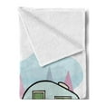 thumbnail image 2 of Travel Soft Flannel Fleece Blanket, Cartoon Style Design of a Camping Scene with a Camp Trailer a Bonfire and a Barbecue, Cozy Plush for Indoor and Outdoor Use, 70" x 90", Multicolor, by Ambesonne, 2 of 5