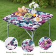 thumbnail image 4 of Pioneer Flower Floral Print Pattern Square Fitted Tablecloth with Elastic Edge,Square Table Cover,Washable Elastic Table Cover for Home Kitchen Party Decor 34"x34", 4 of 6