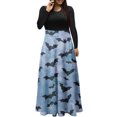 thumbnail image 1 of Long Sleeve Dress,3/4 Sleeve Dress for Women,Womens Fashion Printed Long Sleeve Round-Neck Pullover Patchwork Dress,Dress for Women Casual,Dress with Sleeves, 1 of 5