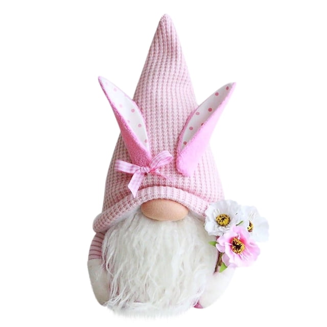 G Easter Bunny Gnome Doll Plush Decorations Holiday Home Decor Standing Rabbit Carrot Faceless Doll Gift For Spring Party Size 9.06X3.94X2.36 Inch