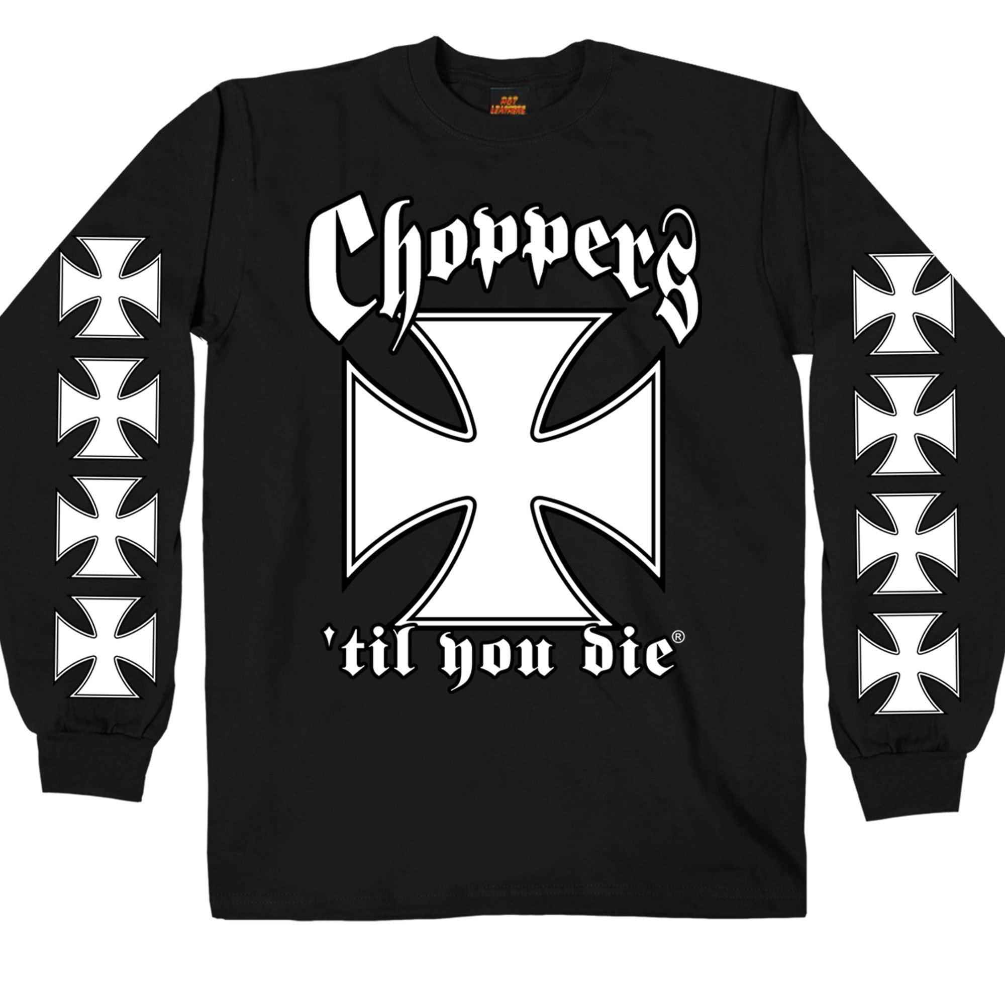 Hot Leathers GMS2455 Mens Classic Choppers 'Til You Die Black Long Sleeve  Shirt
