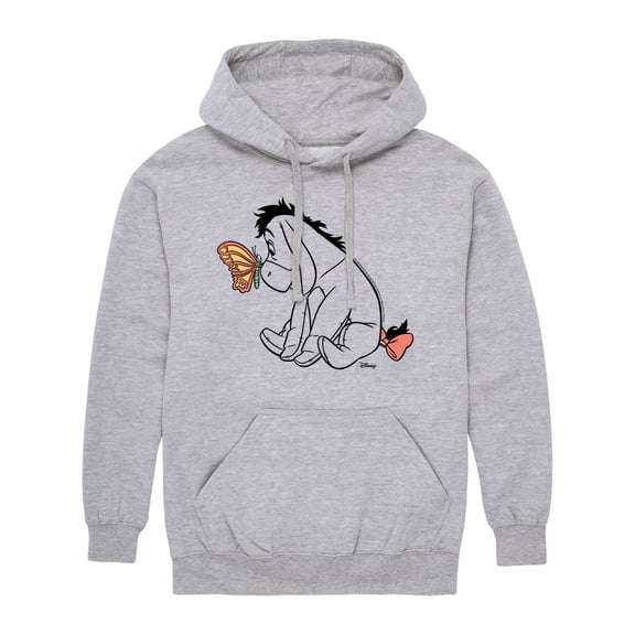 Winnie The Pooh - Eeyore And Butterfly - Men's Fleece Hoodie Sweatshirt