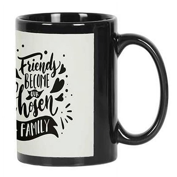 Printtoo PersonalizedPhotoCollage CoffeeMugFriends Become Our Chosen Family Custom Picture Ceramic CupDishwasher & Microwave Safe- 11 Oz -Black