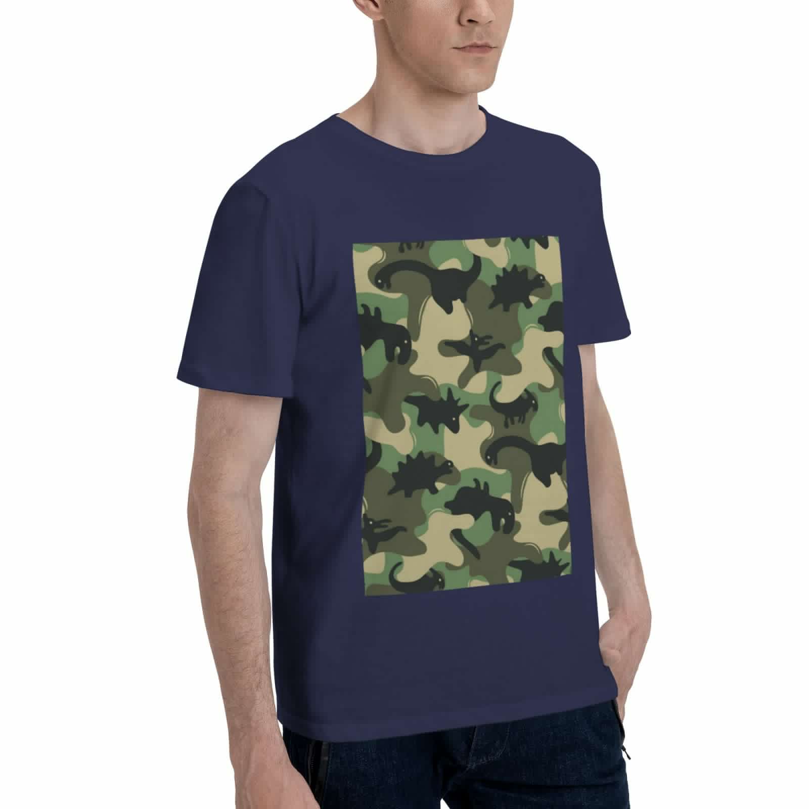 thumbnail image 2 of Bingfone Camouflage Dinosaur Men'S Loose Fit Short-Sleeve Pocket T-Shirt, 2 of 7