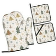 thumbnail image 2 of XMXT Waterproof Oven Mitts and Pot Holders Sets, Snowflake Christmas Trees Design Sets Kitchen Cooking Heat Resistant, 4 Pcs, 2 of 8