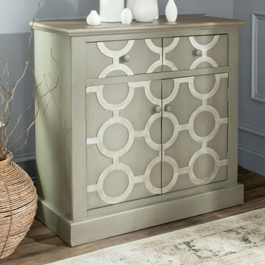 SAFAVIEH Petula Geometric Storage Chest with Drawer, Grey