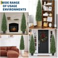 thumbnail image 2 of Qinaqin 5-Foot Artificial Cedar Topiary Trees 2-Pack UV-Resistant Fau x Outdoor Plants Realistic Potted Fake para Porch Patio Garden o Indoor de Profundidadcor, 2 of 7