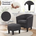 thumbnail image 4 of Bonzy Home Fauteuil d'Appoint avec Ottoman, Ensemble de 2, Gris Foncé, 4 of 7